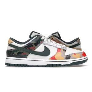 NIKE Dunk Low 'Sail Multi-Camo' Sneakers Size 11